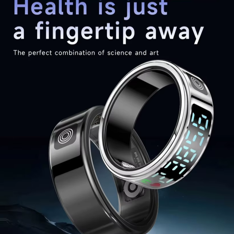Smart Ring Multi-Sport Modes Health Monitor Bluetooth-Compatible 5.1 Heart Rate Blood Oxygen Sleep Monitoring for Men Women
