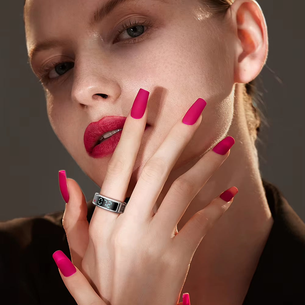 Smart Ring Multi-Sport Modes Health Monitor Bluetooth-Compatible 5.1 Heart Rate Blood Oxygen Sleep Monitoring for Men Women